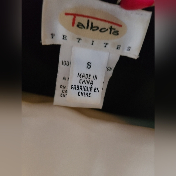 Talbots Womens small Black/White Flower Cardigan - Picture 7 of 7